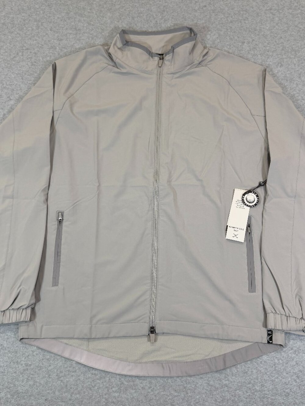 Kenneth Cole Golf Mens Full Zip Performance Windbreaker Jacket Medium M Grey NWT